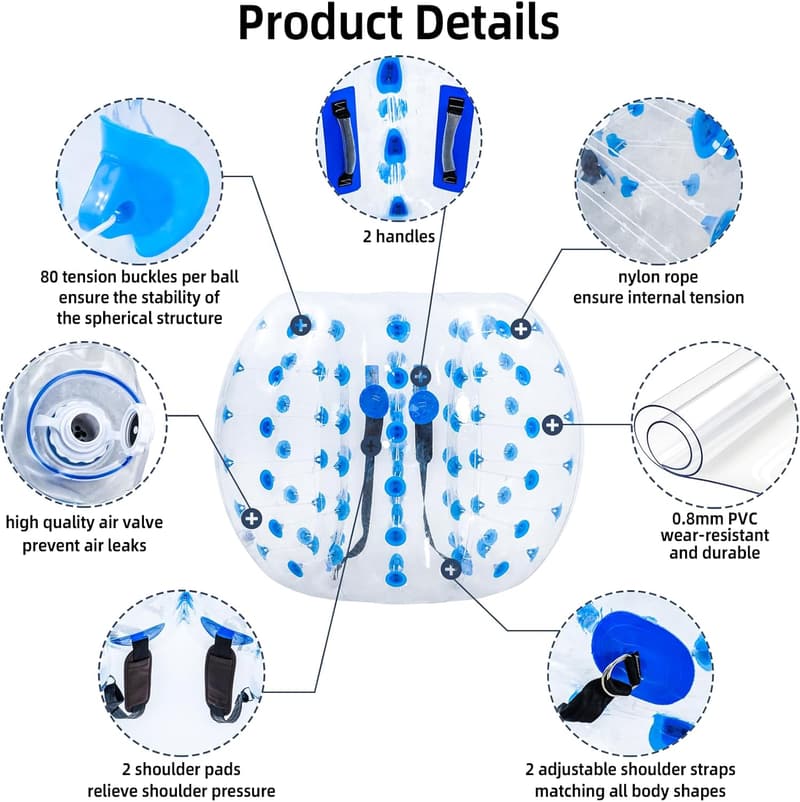 Inflatable Zorb Balls - 4Ft Bubble Soccer for Adults & Kids