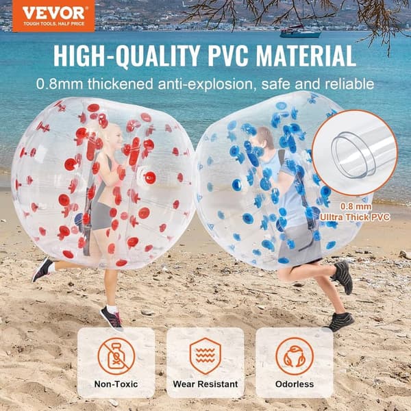 Inflatable Bumper Balls - 5FT PVC Zorb Balls for Outdoor Fun
