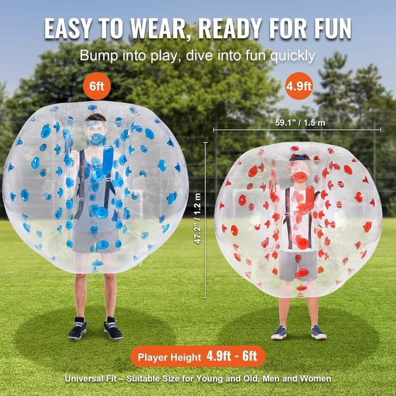 Inflatable Bumper Balls - 5FT PVC Zorb Balls for Outdoor Fun