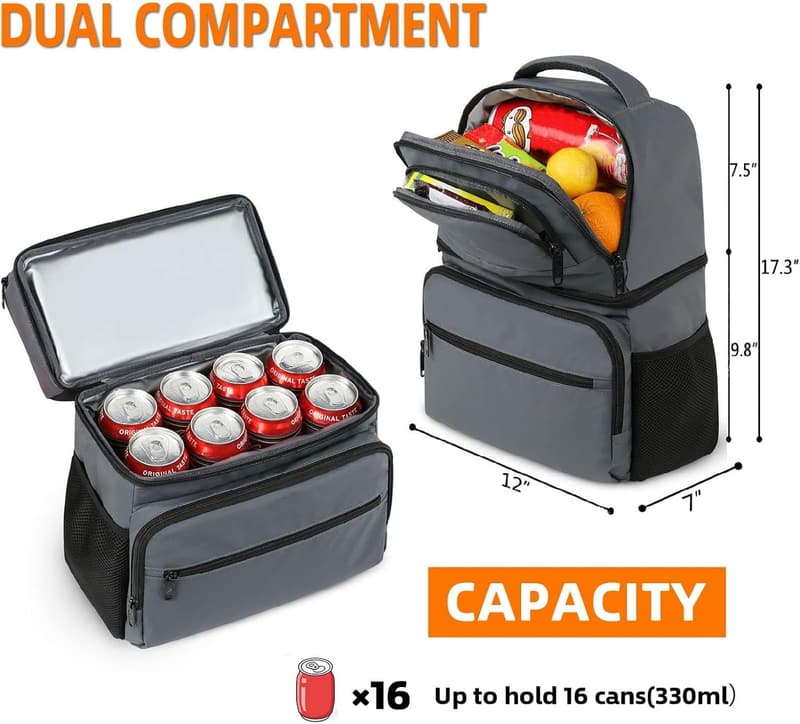 Insulated Lunch Backpack Cooler for Beach & Hiking - 26 Cans