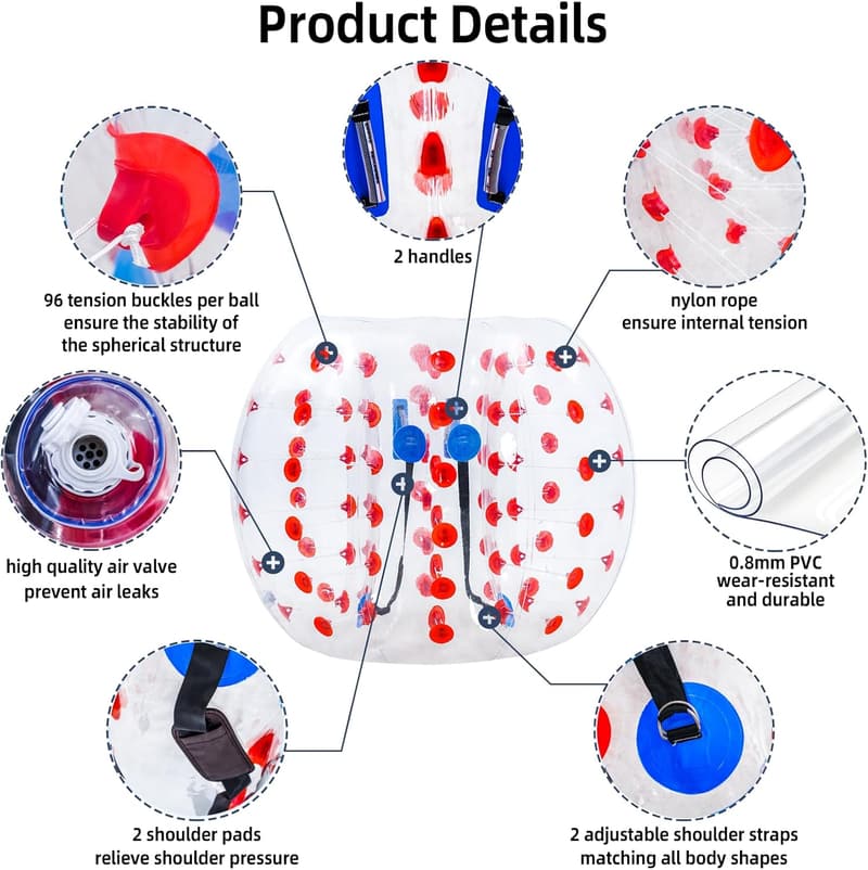 Inflatable Bumper Ball - 5Ft Human Hamster Ball for Sports