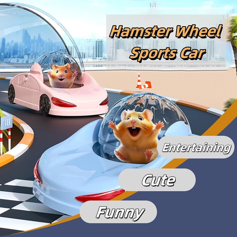 Hamster Exercise Ball Car - Safe, Detachable, 3 Modes (Blue, 5.7