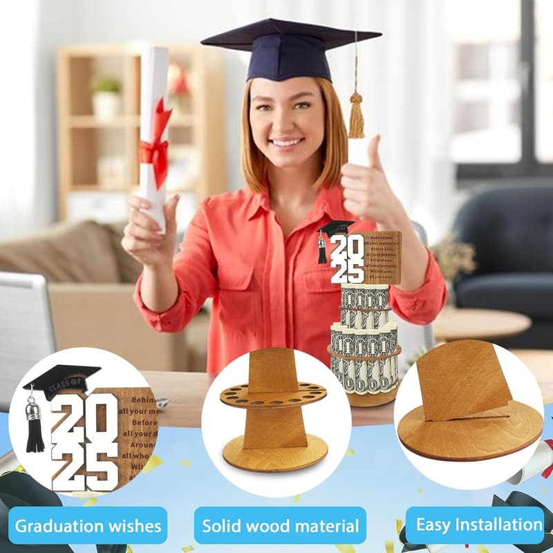 Graduation 2025 Wooden Money Card Holder Gift