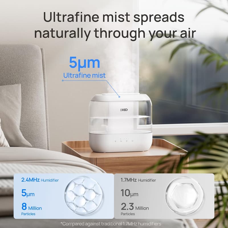 Dreo 4L Cool Mist Humidifier for Large Rooms & Nurseries