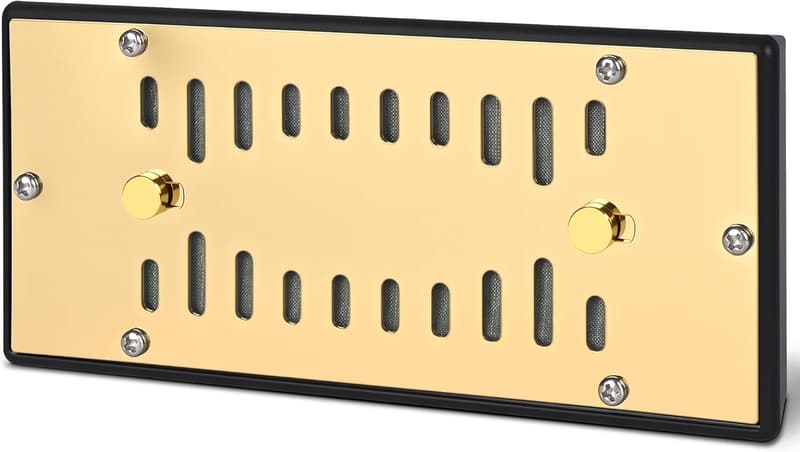 Gold Electroplated Cigar Humidor with Humidifier & Travel Design