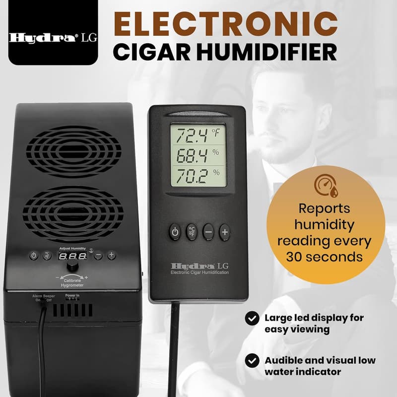 Remote Controlled Cigar Humidifier for Large Humidors up to 16 Cu Ft