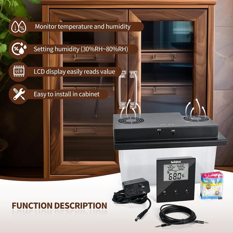 Electric Humidifier for Cabinets, 10-50 Cu Ft, Humidity Control