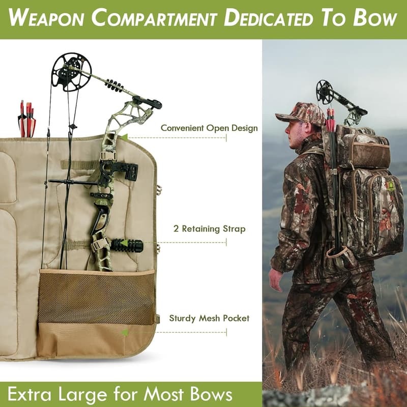 Camo Bow Hunting Backpack for Men with Holder