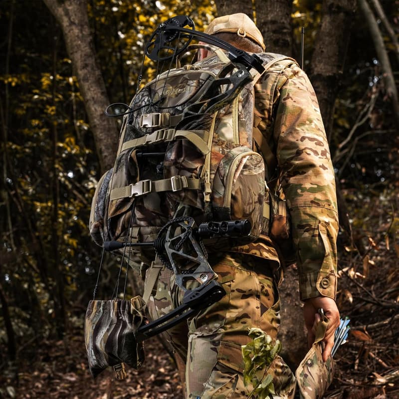 Hunting Backpack Daypack with Rifle Holder – 31L Forest Camo