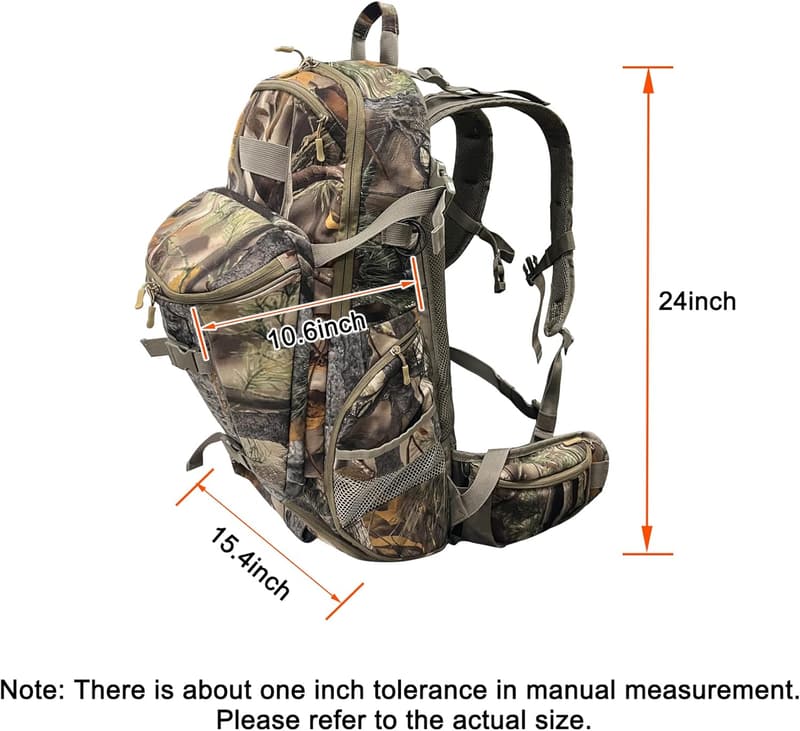 Hunting Backpack with Bow & Rifle Holder - Large Capacity Daypack