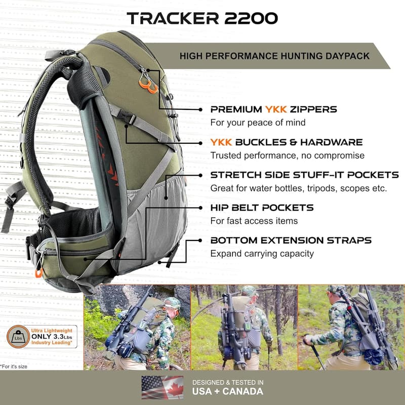 Waterproof Hunting Backpack with Rifle & Bow Holder