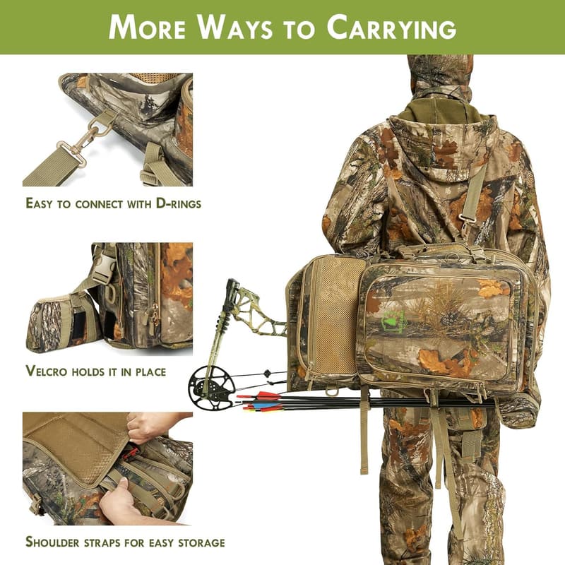 Men's Camo Bow Hunting Backpack with Holder