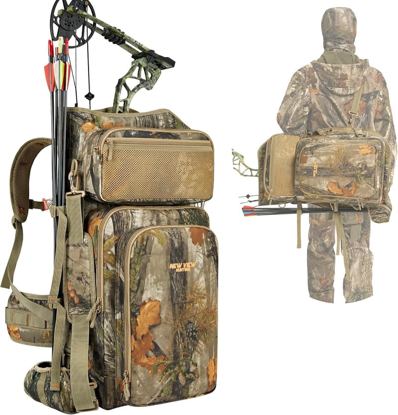 Camo Bow Hunting Backpack for Men with Bow Holder