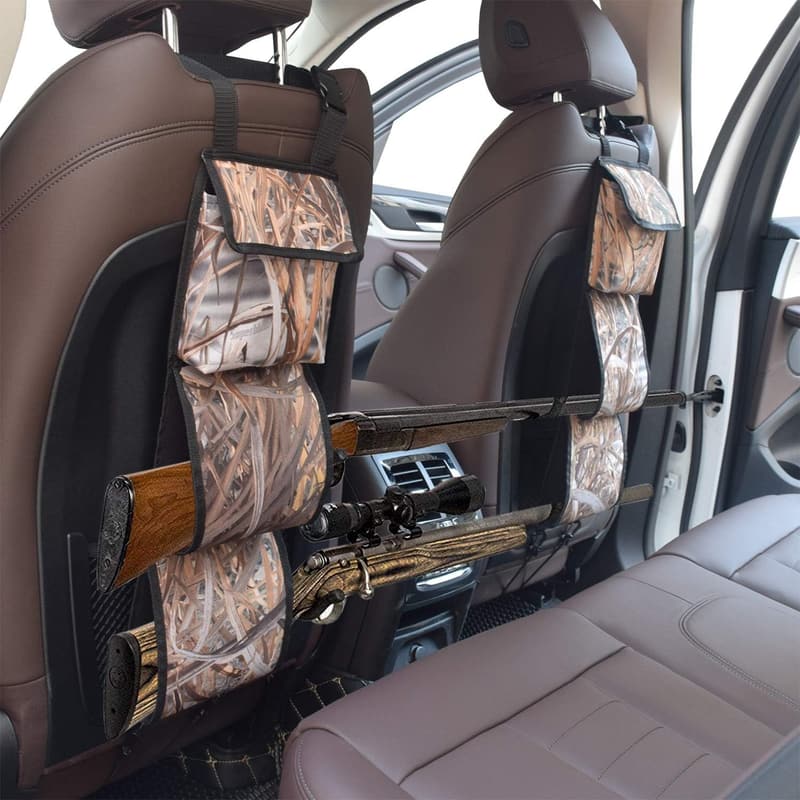 Camo Front Seat Gun Organizer Bag for Hunting Rifles