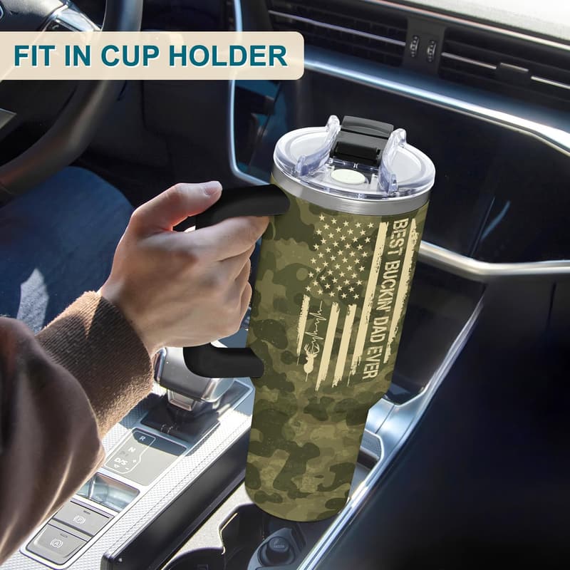 Father's Day 40oz Tumbler with Handle for Dad