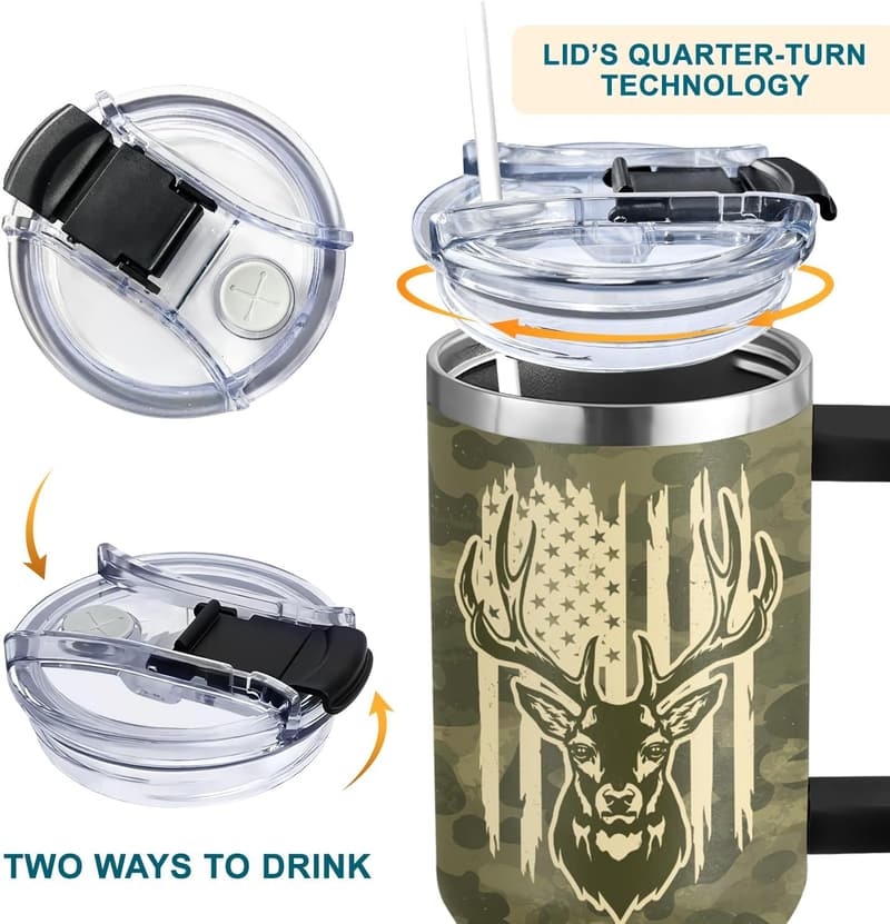 Father's Day 40oz Tumbler with Handle for Dad