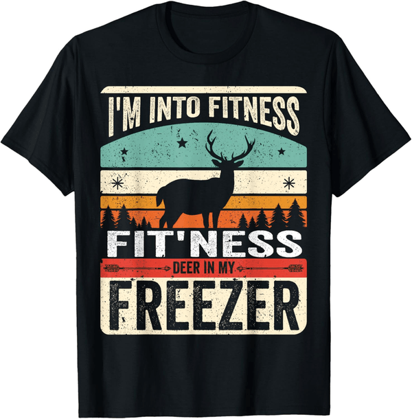 Funny Deer Hunting T-Shirt for Dads Who Love Fitness