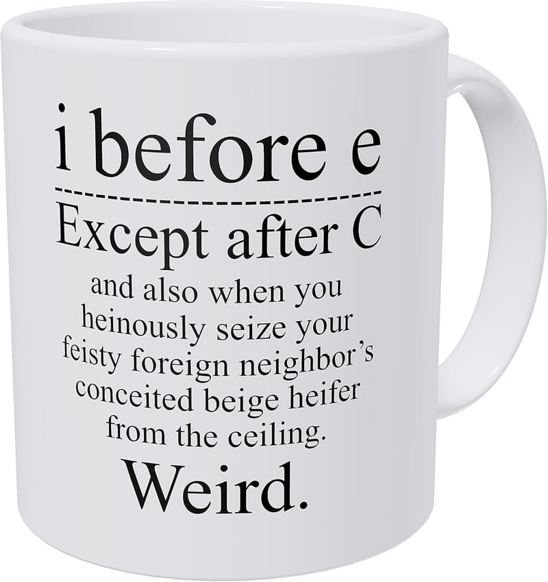 Grammar Coffee Mug 11 Oz - Funny Ceramic Birthday Gift