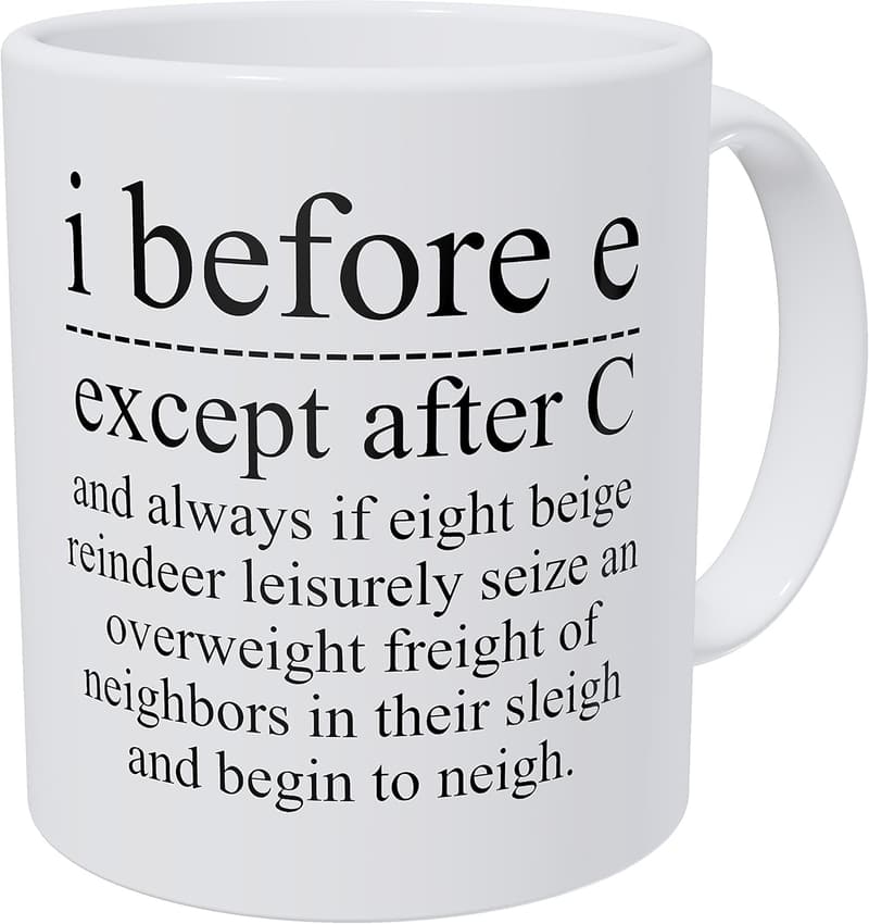 Grammar Coffee Mug - 11 oz Ceramic Cup for Birthdays and Holidays