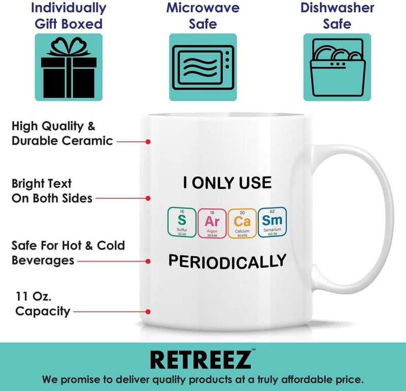 Funny Sarcastic Chemistry Mug - 11 Oz Ceramic Gift for Friends