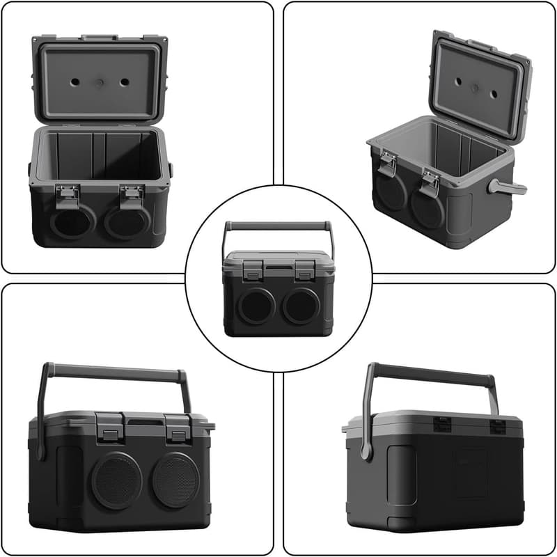 Portable 22QT Camp Cooler with Bluetooth Speaker & 48-Hour Ice Retention