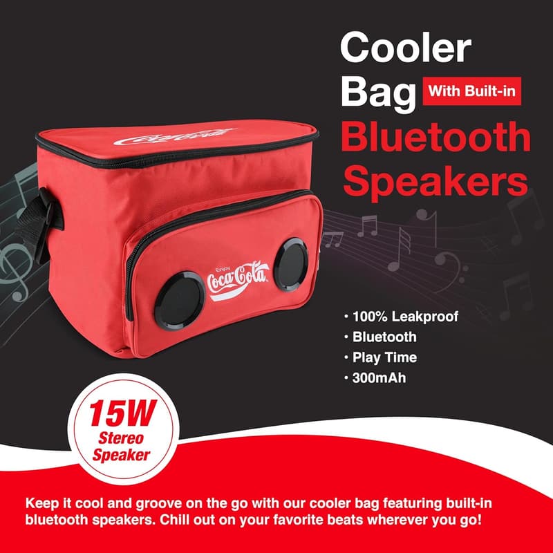 Bluetooth Cooler Bag with 24 Can Capacity & Multi-Zipped Pockets