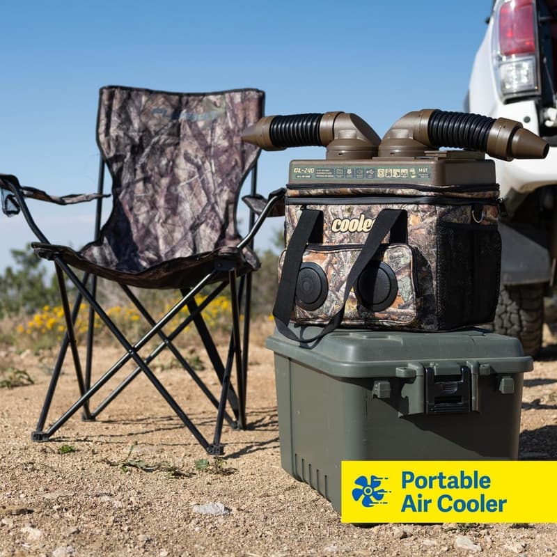 Portable Air Cooler with Bluetooth Speakers & 14 Qt Ice Chest