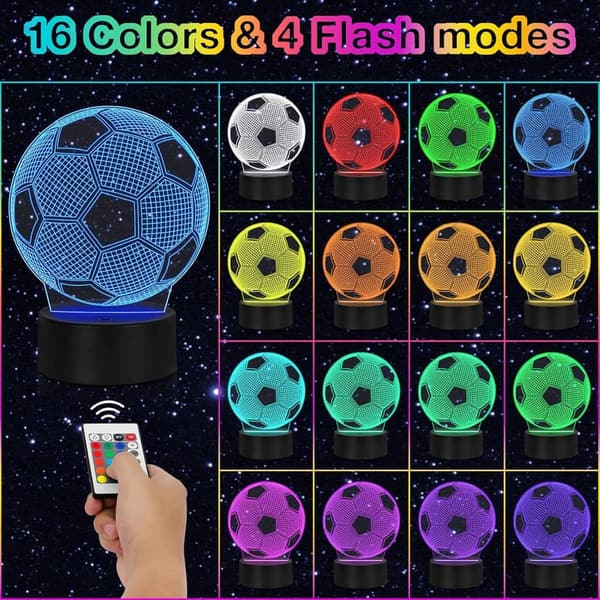 Soccer Night Light with Remote - 16 Colors & 4 Modes