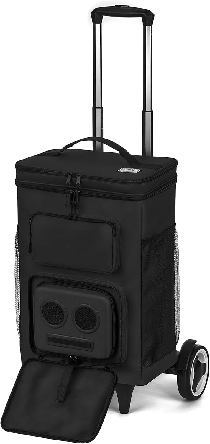 Portable Bluetooth Rolling Cooler with 20W Speakers for Outdoor Fun