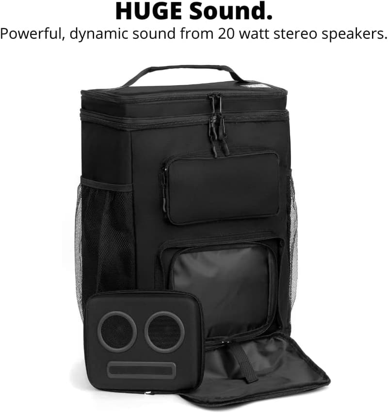 Portable Bluetooth Rolling Cooler with 20W Speakers for Outdoor Fun