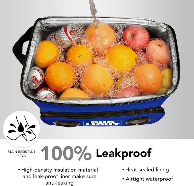 Portable Bud Light Insulated Cooler Bag with Bluetooth Sound