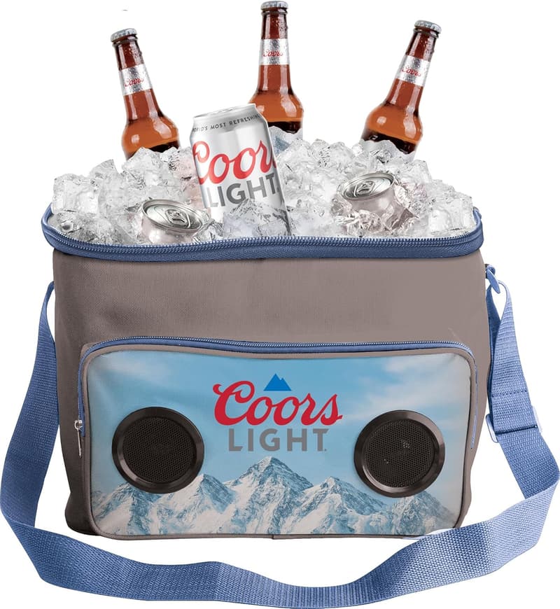 Coors Light Cooler Bag with Bluetooth Speakers for Outdoor Activities