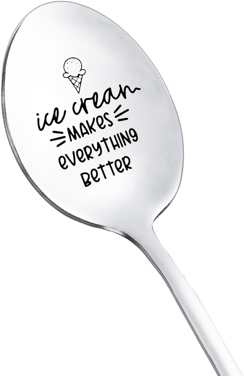 Engraved Stainless Steel Spoon for Ice Cream Lovers