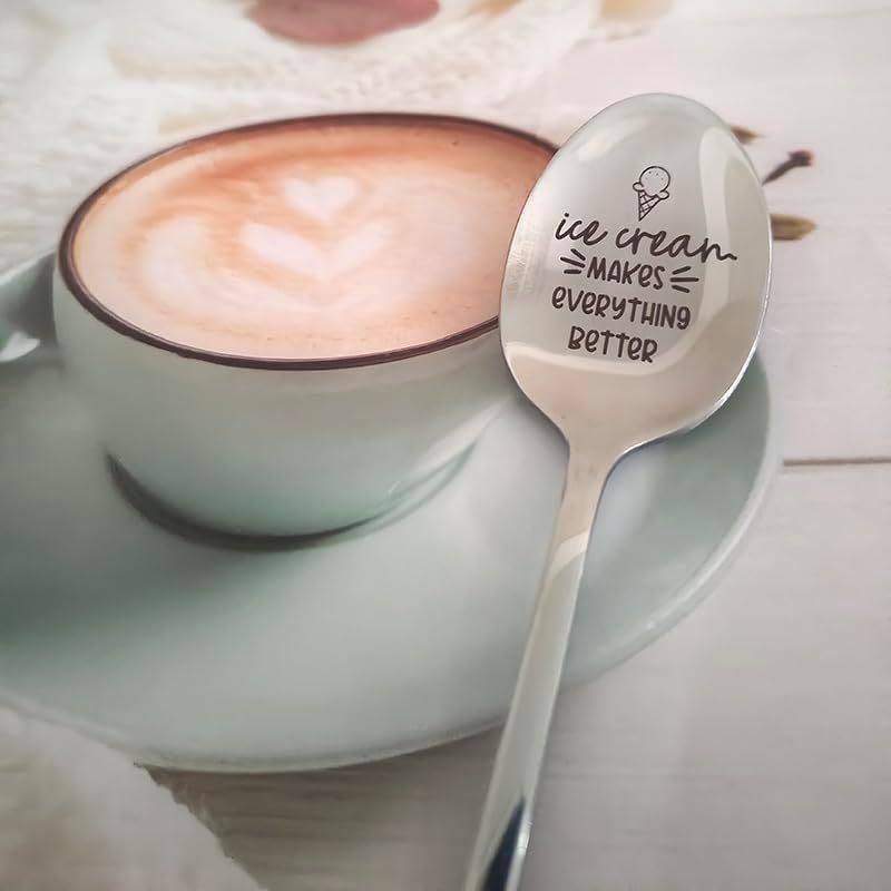 Engraved Stainless Steel Spoon for Ice Cream Lovers