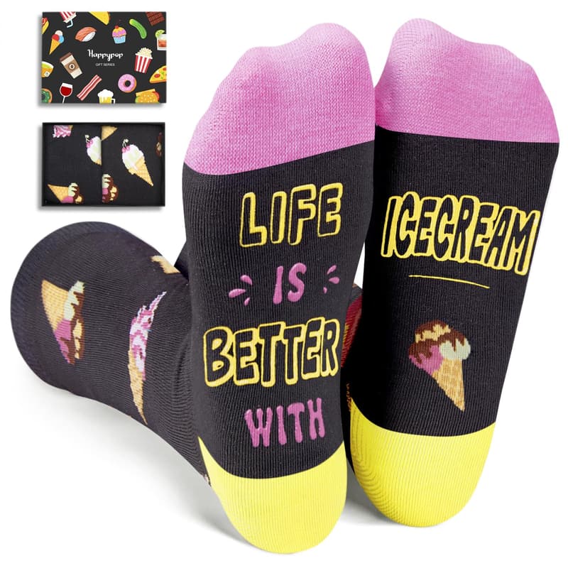 Funny Ice Cream Socks - Gift for Teens and Adults