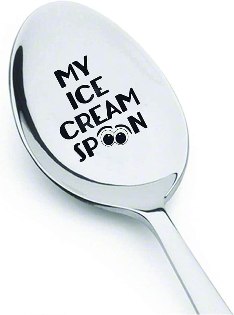 Engraved Stainless Steel Ice Cream Spoons for Couples