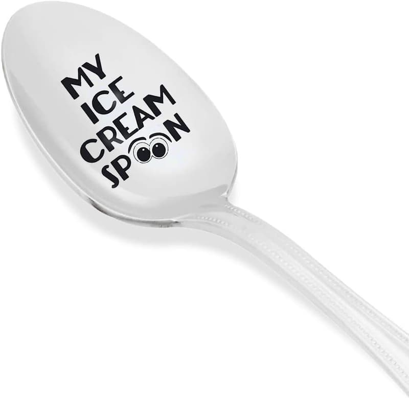 Engraved Stainless Steel Ice Cream Spoons for Couples