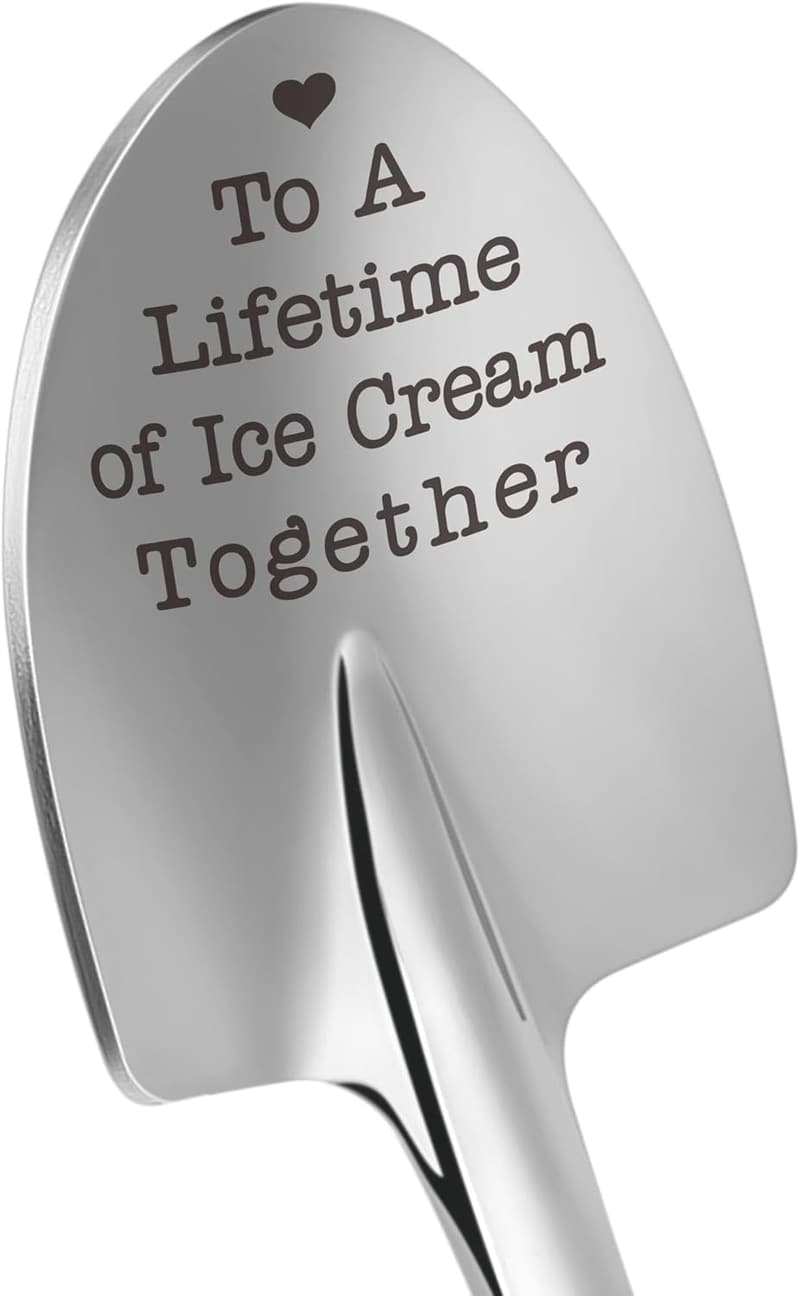 Engagement Gift: Engraved Ice Cream Spoons for Couples