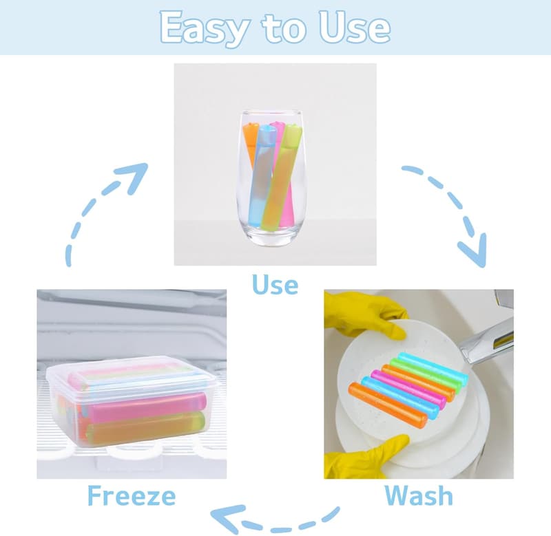 Reusable Plastic Ice Cubes for Drinks - 12 Pack, BPA Free