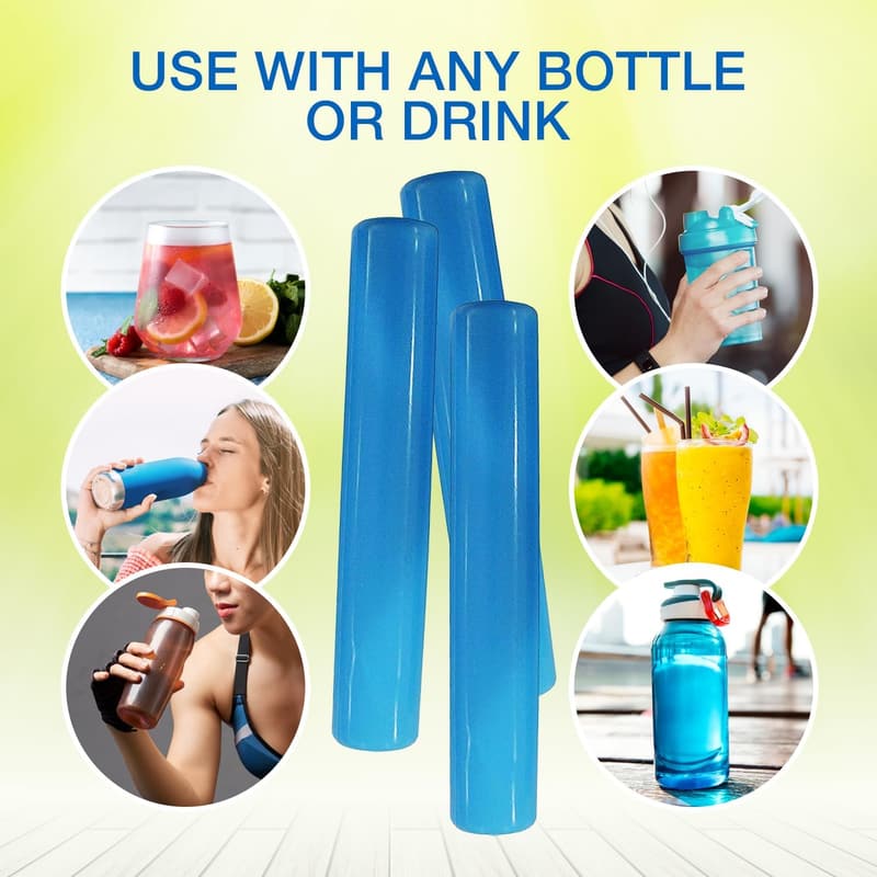 Refreezable Ice Sticks for Blue Water Bottles - 6 Pack