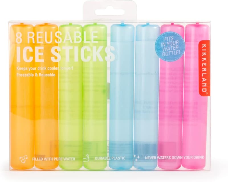 Colorful Reusable Plastic Ice Cubes - Set of 8 for Drinks