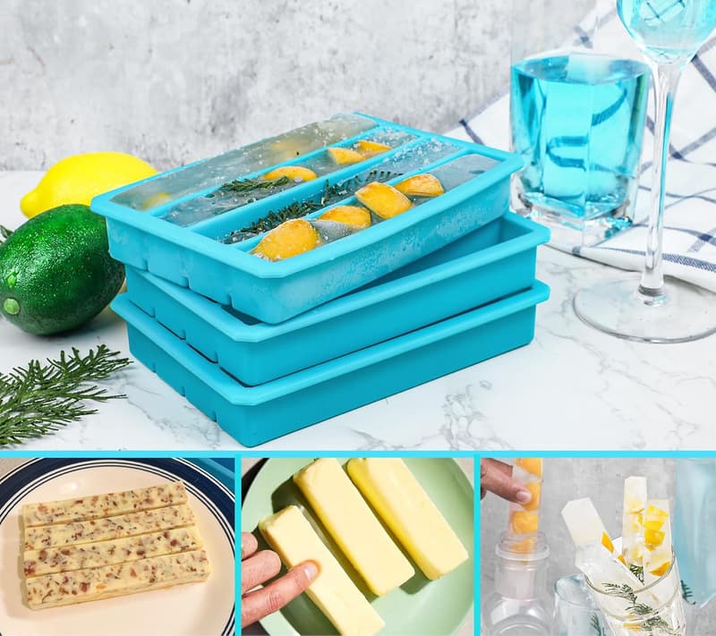 Silicone Ice Cube Trays for Bottled Beverages - Pack of 3