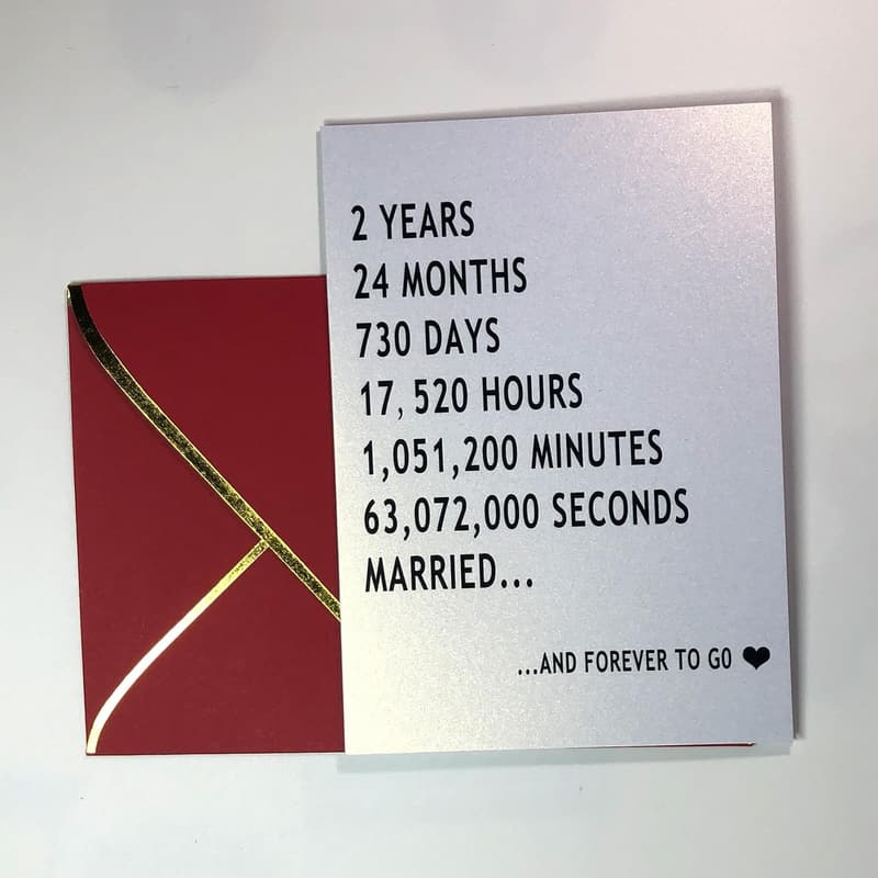 2nd Anniversary Card - Funny Gift for Couples
