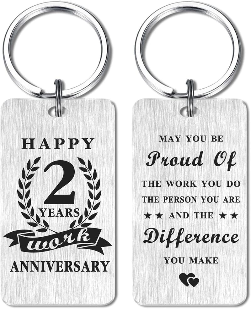 Work Anniversary Keychain Gift for Employees
