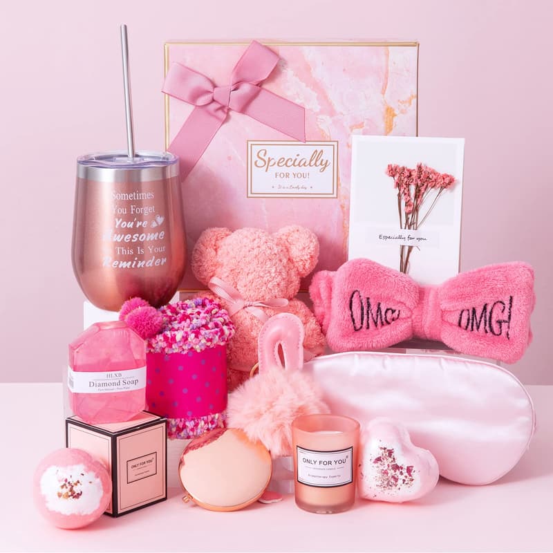 Birthday Gift Basket for Women - 13-Piece Self-Care Set