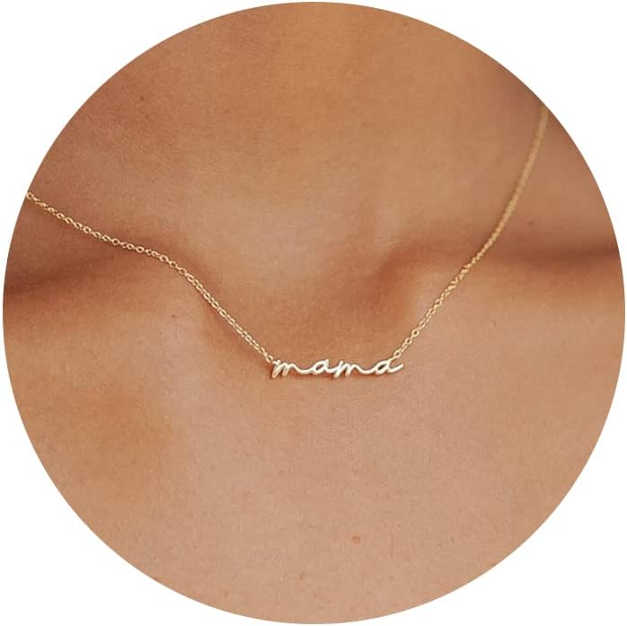 Mother's Day 18K Gold Plated Mama Pendant Necklace for Women