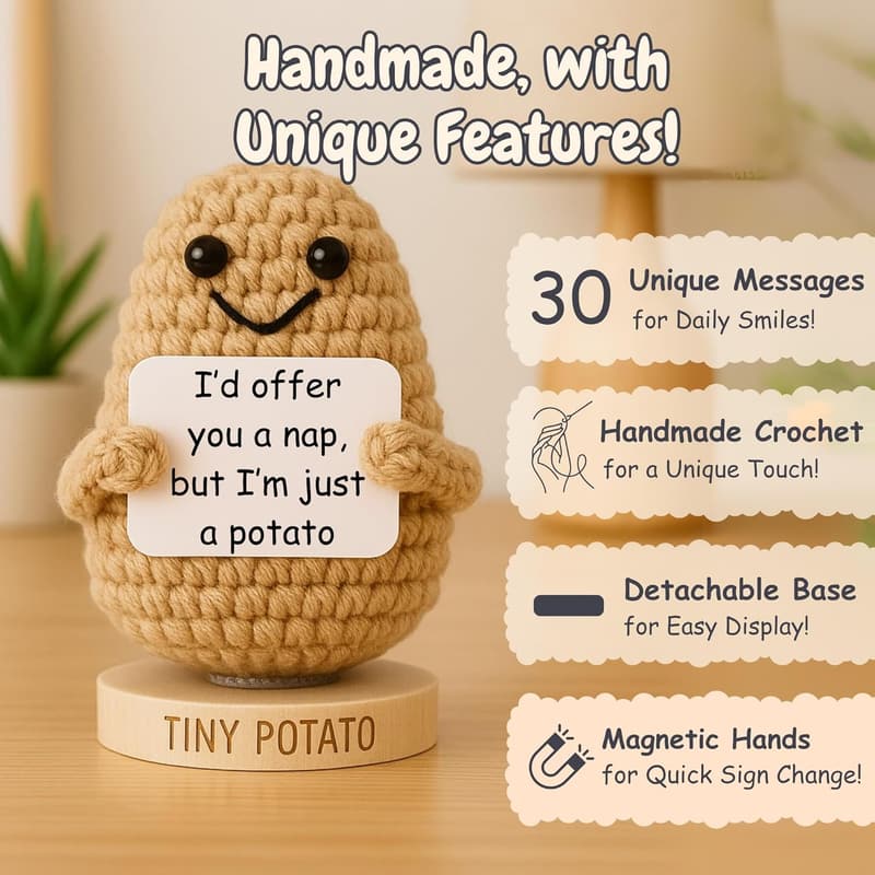 Handmade Positive Potato Doll - Funny Gift for New Moms