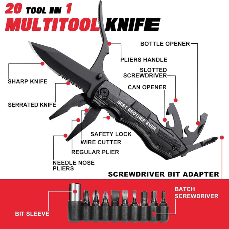 Best Brother Ever Multitool Knife - Perfect Gift for Brother