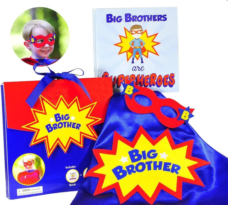 Big Brother Gift Set: Superheroes Book, Satin Cape & Mask