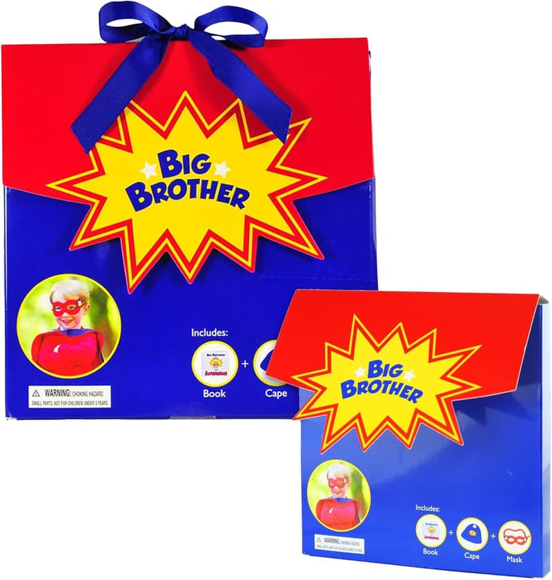 Big Brother Gift Set: Superheroes Book, Satin Cape & Mask